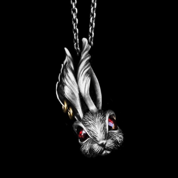 Bugs Bunny Pendant 925 Silver Rabbit Necklace Crystal rabbit pendant SSP175