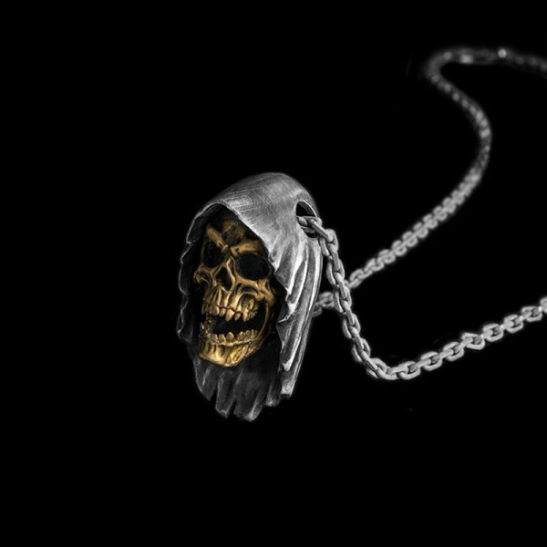 Grim Reaper skull Pendant Handmade 925 Silver Grim Reaper Pendant SSP187