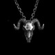 Sheep head skull Pendant Handmade 925 Silver Devil horns Pendant SSP191