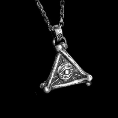 Eye of God pendant 925 Silver bone pendant necklace SSP194