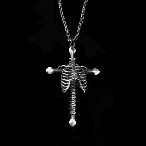 Soul and skeleton pendant 925 Silver skeleton cross pendant SSP200