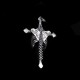 Soul and skeleton silver cross pendant 925 Silver skeleton cross necklace