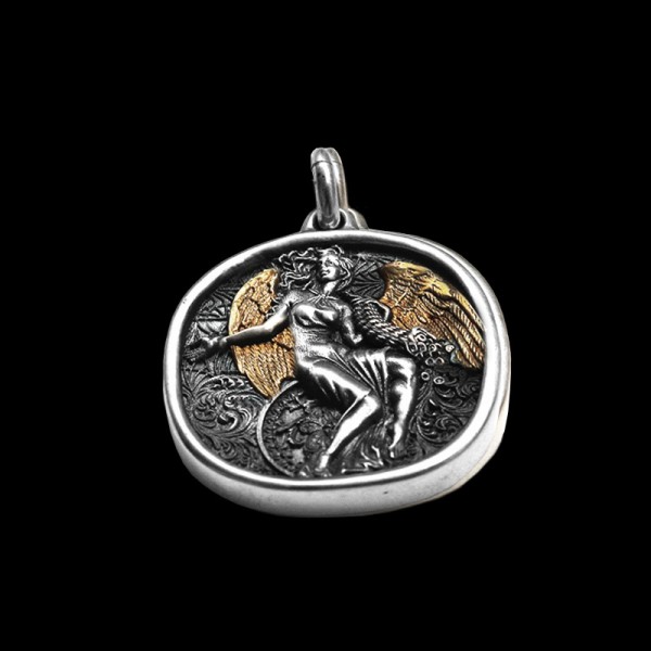 Fortuna pendant 925 Silver Lady Luck Goddess of Wealth pendant SSP208