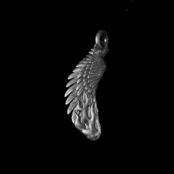 Flame wings pendant 925 Sterling silver hell fire pendant SSP211