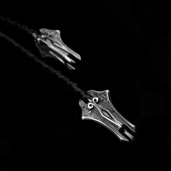 Bat Ruby Bolo Tie Necklace 925 Silver Pendant