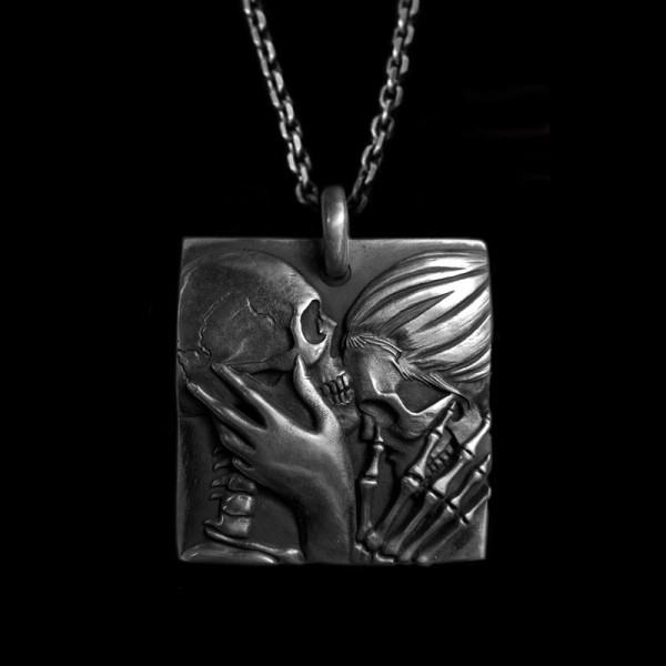 Mayhem Skull Necklace - I will love you even to death skull pendant