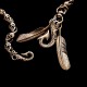 Brass skull wallet chain double feathers copper key chain