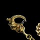 Bearded skull wallet chain brass Double skull buckle copper key chain