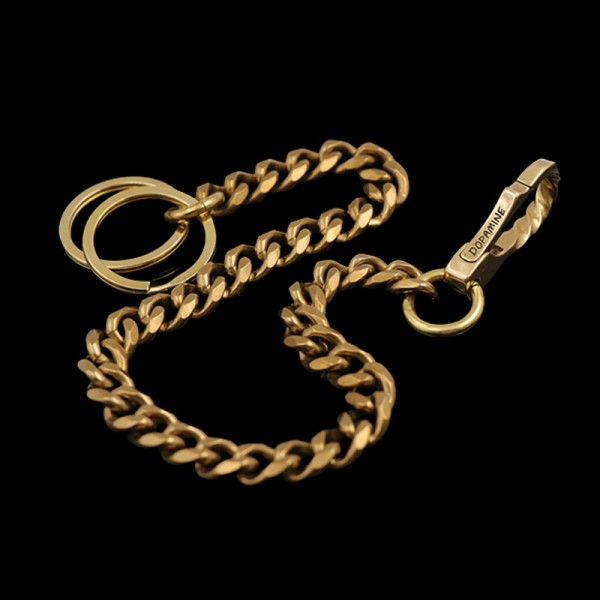 Wallet chain brass Double ring buckle copper key chain