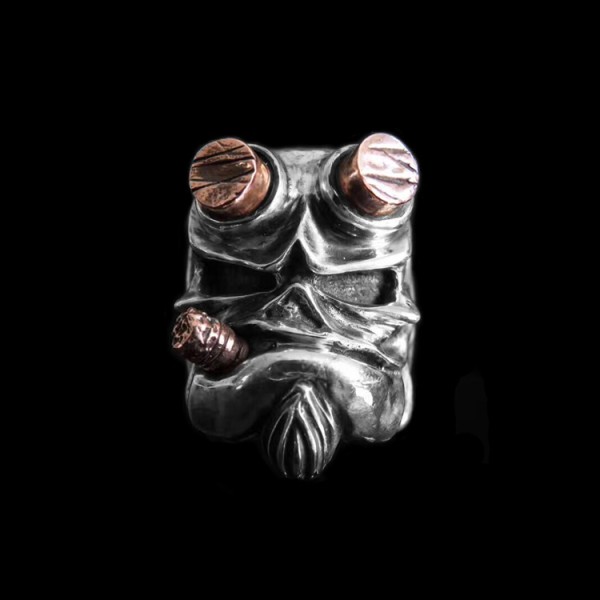 Hells Baron skull ring 925 Sterling silver original handmade Hellboy rings SSJ188