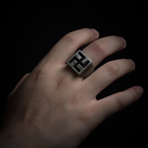 Swastika ring 925 Silver swastika symbol rings Buddhist auspicious symbols SSJ216