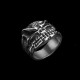 Flame skull ring 925 Silver biker skull rings SSJ280