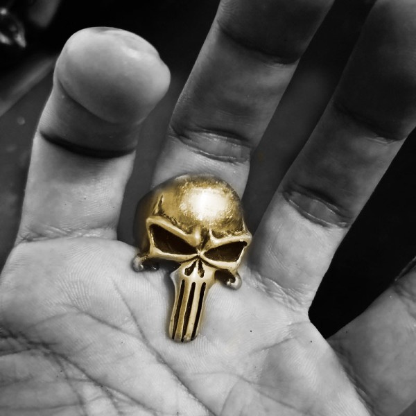 Brass Ring Punisher Skull Ring HTJ05