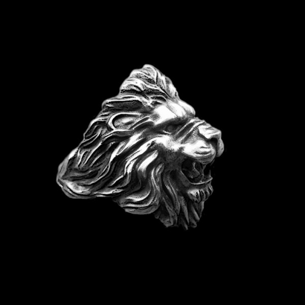 Male lion ring 925 silver King of Grassland lion ring SSJ238