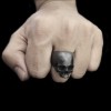 Skull ring no lower jaw Silver Skull mens pinky rings