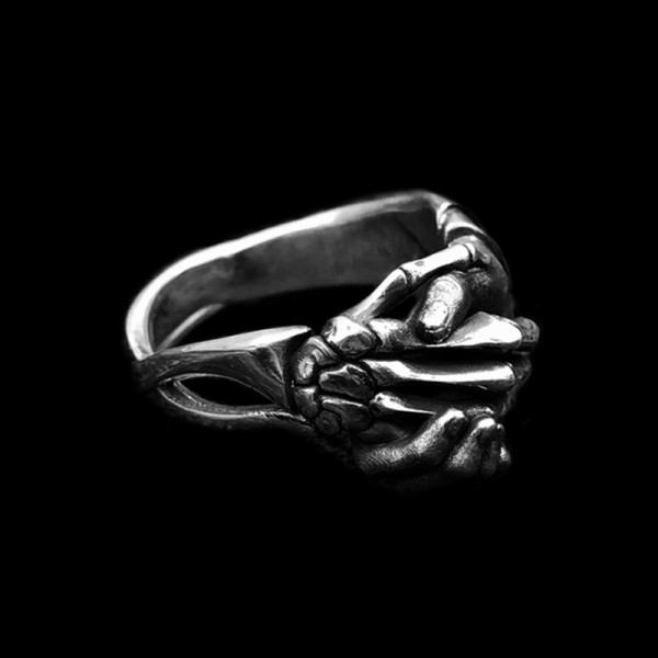 Devils Deal ring Original design handmade 925 silver Shake hands with the devil mens pinky rings