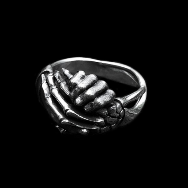 Devils Deal ring Original design handmade 925 silver Shake hands with the devil mens pinky rings