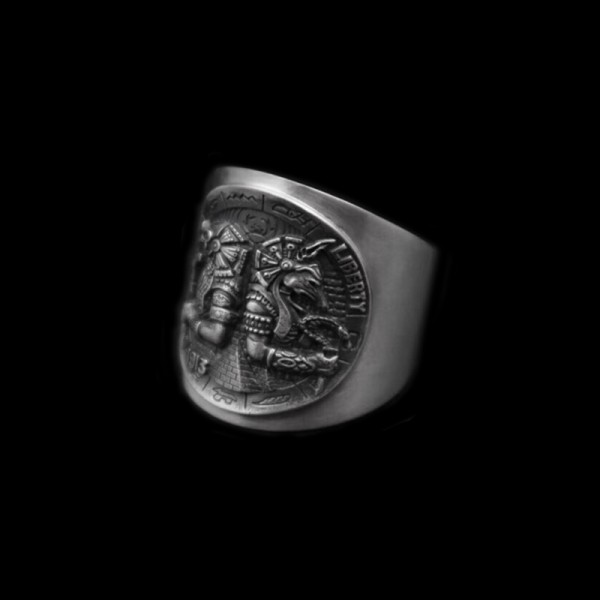 Anubis rings captivating depiction to the meticulously engraved symbols