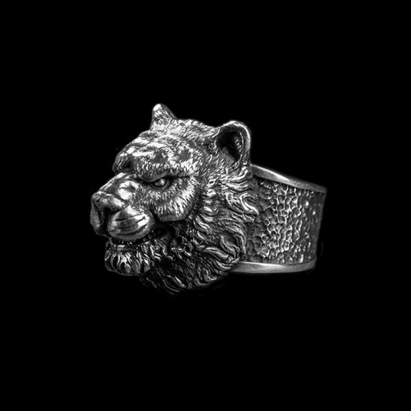 Tiger ring 925 Sterling Silver Panthera Tiger head Ring Domineering mens ring SSJ260