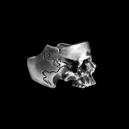 Classic Skull ring 925 Silver Anatomy Skull rings Half Skull deathshead ring