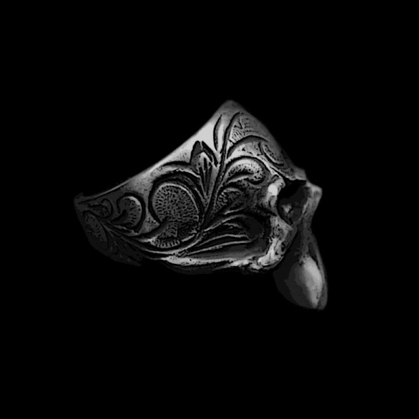 Carving skull ring 925 Silver Delicate Decorative pattern skull rings SSJ265
