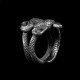 Double snake rings Coiled Silver Snake Ring