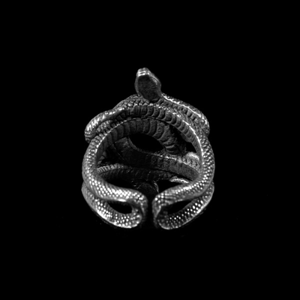 Double snake rings 925 Coiled snake rings for men SSJ297