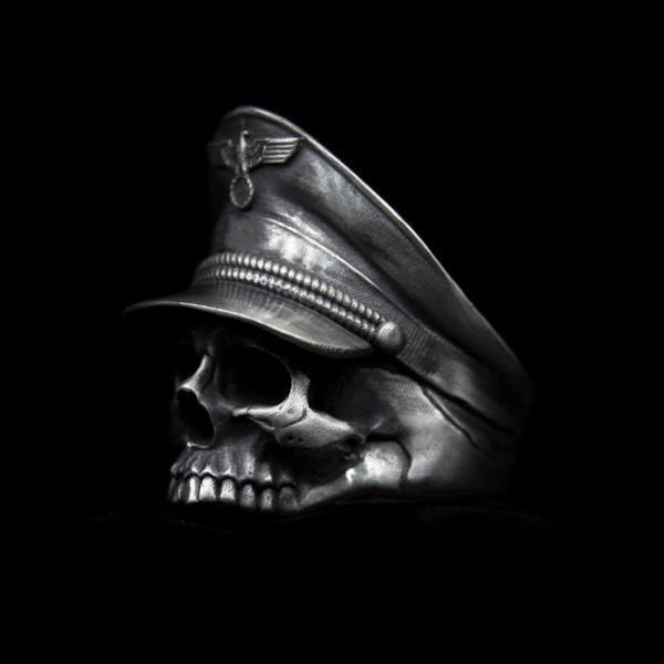 Skull Officer rings 925 Silver skull soldier rings for men SSJ298