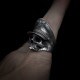 Skull Officer rings 925 Silver skull soldier rings for men