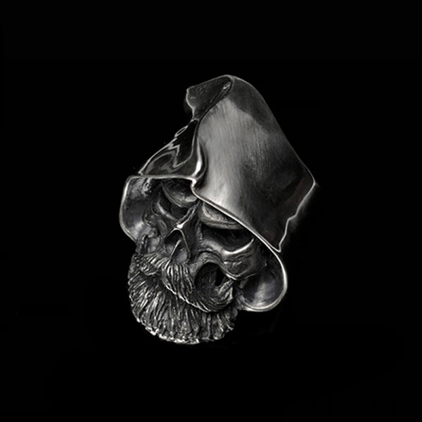 Leader Skull rings 925 Silver customize hat covering face skull rings for men SSJ299