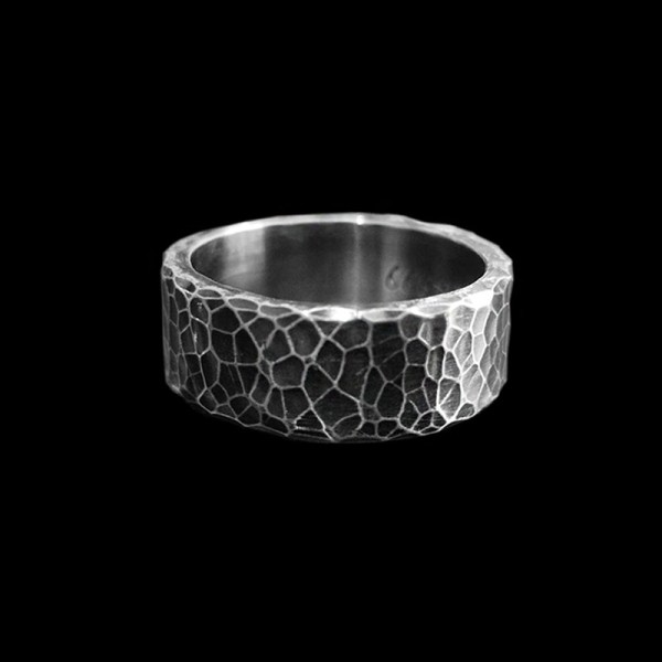 Hammered ring 999 Silver Handmade texture rings SSJ279