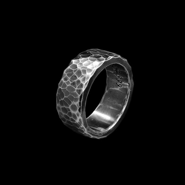 Hammered ring 999 Silver Handmade texture rings SSJ279