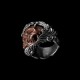 Skull engagement rings 925 Silver and Red copper baroque retro pattern skull rings