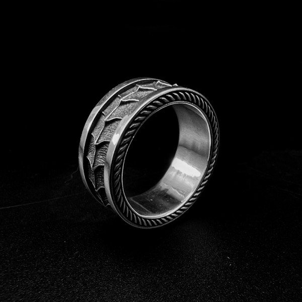 Dragon scales rings 925 Silver Handmade silver rings for men SSJ301