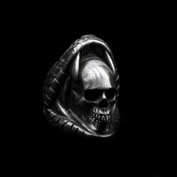 Black mamba snake skull ring 925 Silver snake skull rings