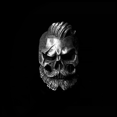 Bearded Scar skull rings 925 super cool skull rings for men